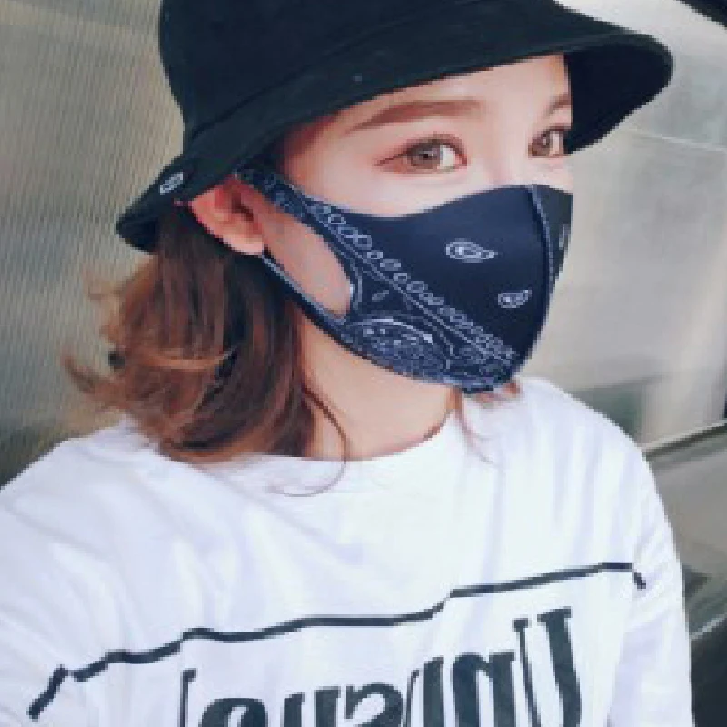 Fashion Black Mask Mouth Cotton Cartoon Face Reusable Windproof Masks | Аксессуары для одежды