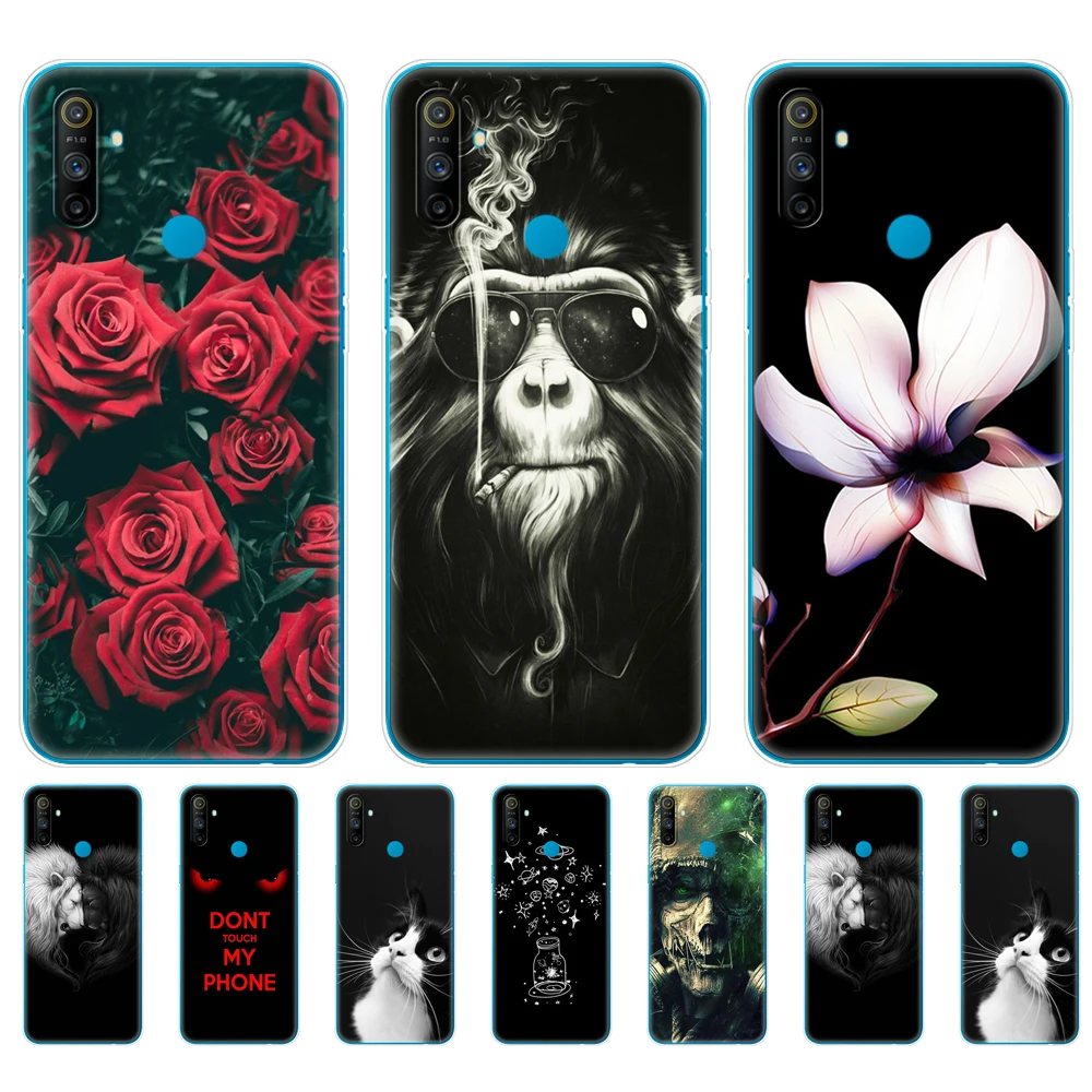 Силиконовый чехол для Realme C3 с рисунком мягкий телефона из ТПУ OPPO RMX2020 RealmeC3