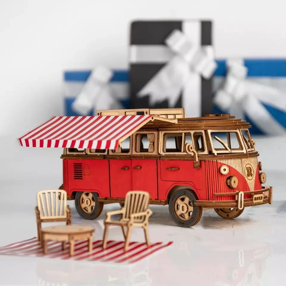 242 шт. DIY 3D Camper Van деревянный автомобиль для отдыха головоломка игра сборка