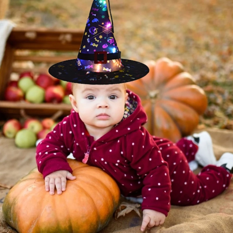 

Glowing Witch Hat Children Toys for Chrismas Girls Accessories Funny Gifts Interactive Halloween Gifts