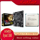 AMD Ryzen 5 2600 R5 2600 оригинальный ЦП + Gigabyte GA A320M S2H оригинальный новый комплект материнской платы Socket AM4 без кулера