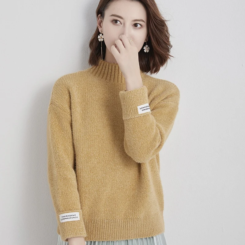 

Knitted Turtleneck Women Autumn Winter Ladies Korean Sweater Female Long Sleeve Jumper