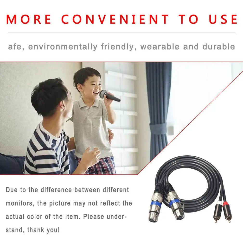 Кабель 1 5 м с 2 разъемами Rca папа к Xlr XLR двойной аудиокабель позолоченный для