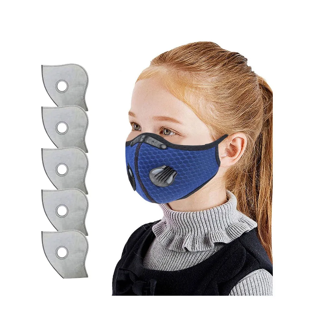 

Children outdoor Sport cycling Face Mask With Filter Activated Carbon PM 2.5 Anti-Pollution Running Cycling Mouth Cover Mask