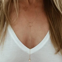 y necklace circle necklace handmade jewelry boho choker gold filled pendants collier femme kolye collares women necklace