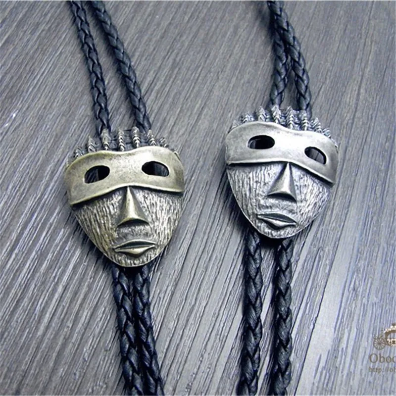 Bolo Tie новейшая ретро цепочка для рубашек этнические маски Пуаро светодиодная