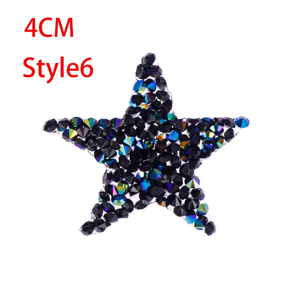 Style 6(4cm) 1 шт. железные Стразы Звезды нашивки жемчужные сумки для одежды Аппликации на одежду Нагрудный Знак Аппликация швейная ткань ремесла аксессуар - Цвет: Style 6(4cm)