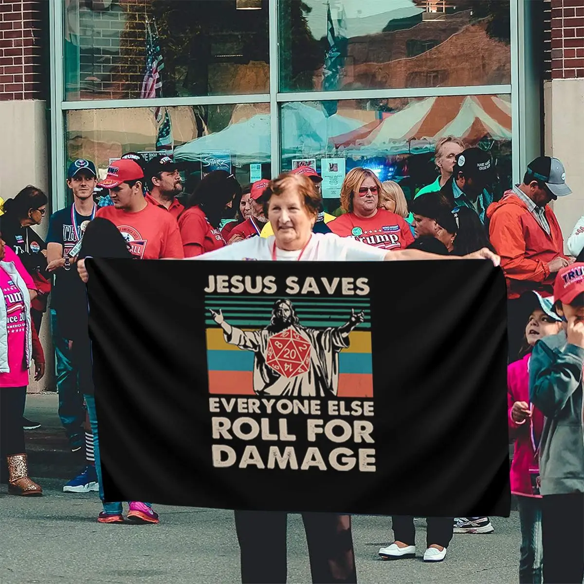 Дракон подземельница Иисус спасает всех остальных рулон для повреждения