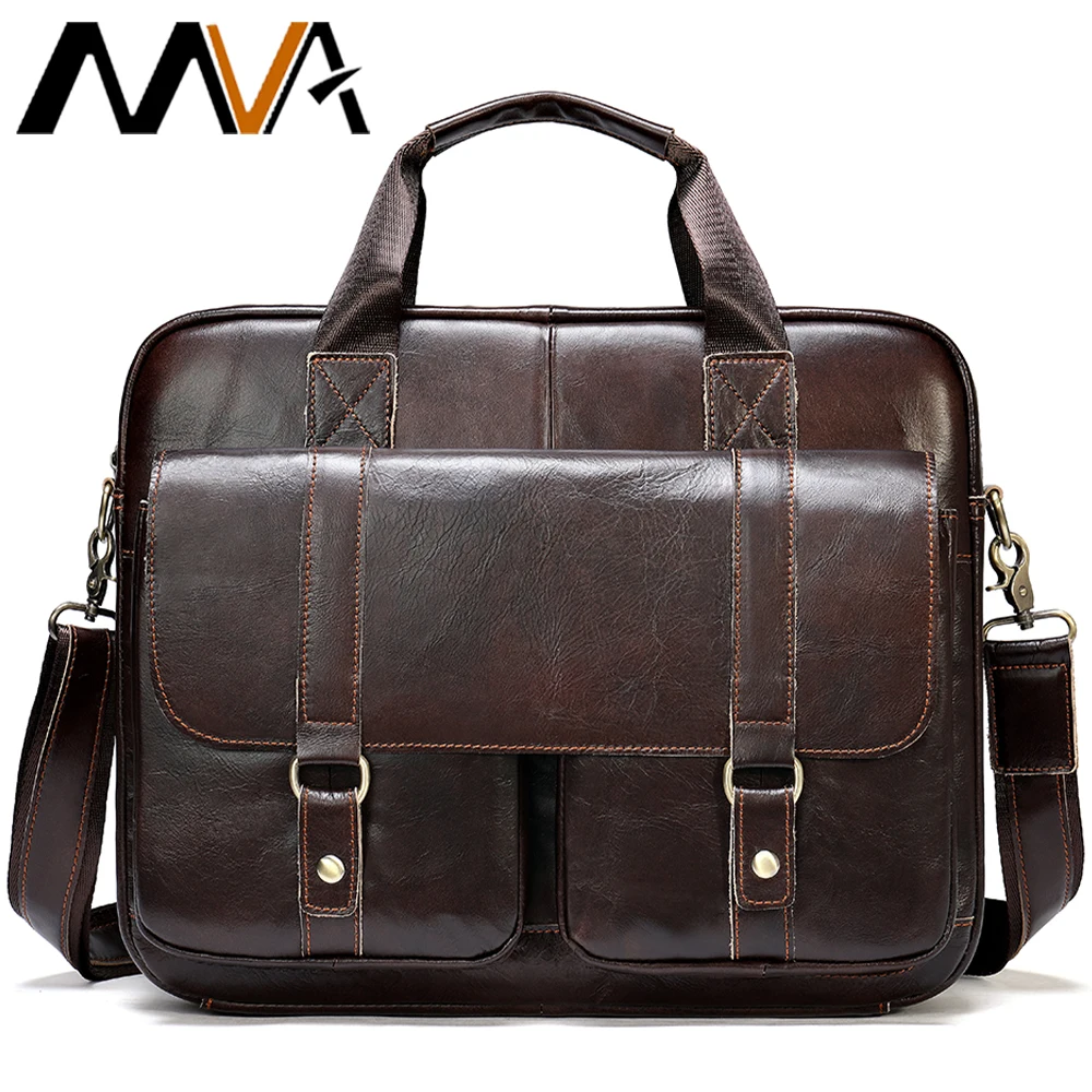 Мужской портфель MVA из натуральной кожи для мужчин сумка ноутбука Офисная тоут
