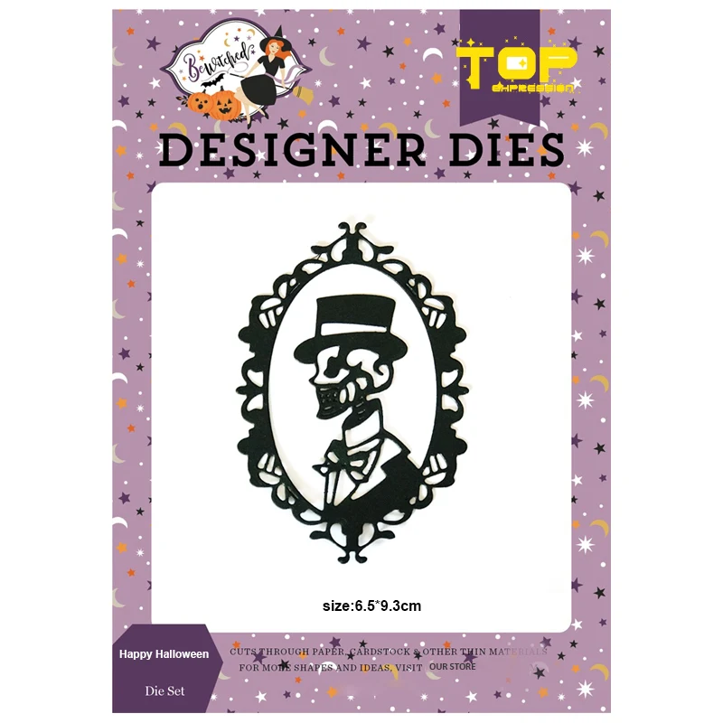 Камея с изображением скелета штампы Счастливого Хэллоуина металла резки