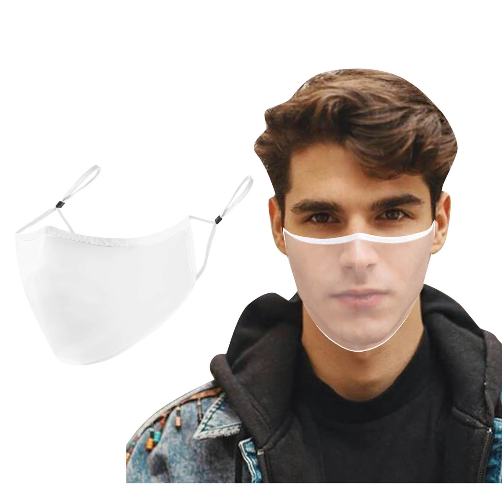 

Adult unisex Lip Language Scrub Transparent Mask Three-Dimensional Breathable For Protection Face Mask Earloop Masks Masque 2021