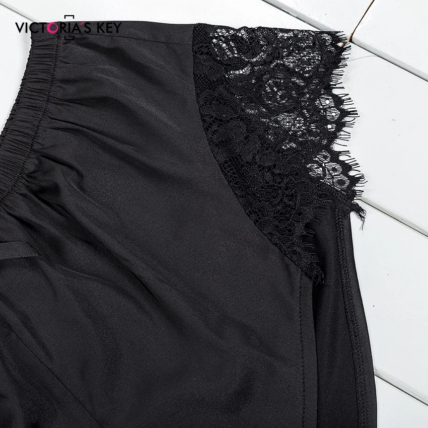 Черный пижамный комплект от Виктории женский сексуальный кружевной одежды для