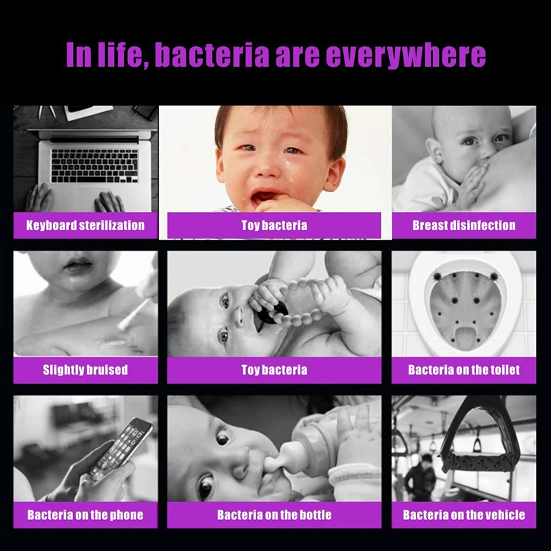 

UVC LED Sterilizer Disinfection Portable Bactericidal Sterilization Mini Home Ultraviolet Lamp @M23