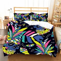 black bedding duvet cover set ghost pattern pineapple printed home textiles with pillowcase king double size bed linens coverlet