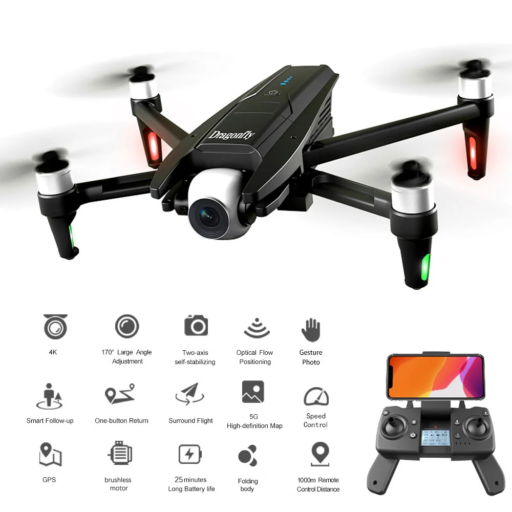 

KK13 RC Drone with Camera 4K HD Drone 5G WIFI 2-axis Gimbal Brushless Drone GPS Follow up Optical Flow Positioning RC Quadcopter