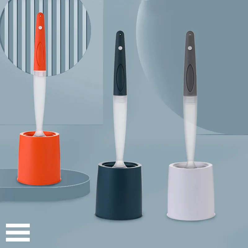 

1PC Toilet Cleaning Brush Long Handle With Base Refillable Clean Set For Bathroom Storage Cleaning Tool Accessories