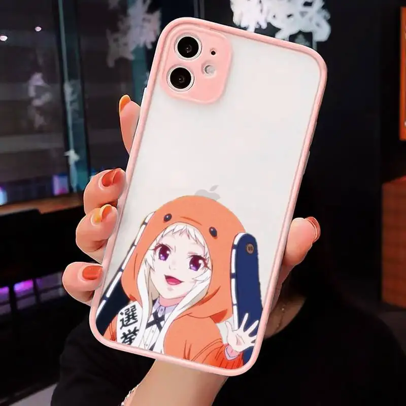 

Kakegurui Jabami Yumeko Phone Case For iPhone 12 11 Mini Pro XR XS Max 7 8 Plus X Matte transparent Pink Back Cover