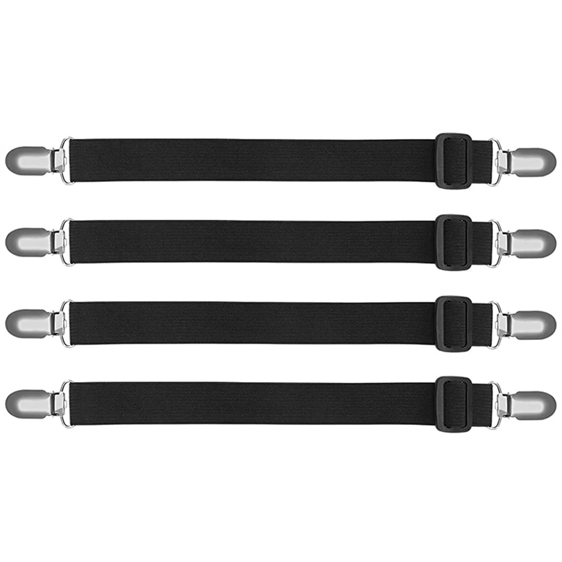 

Bed Sheet Holder Straps, Corner Sheet Clips, Elastic Adjustable Sheet Fasteners Sheet Grippers For Mattresses (4PCS)