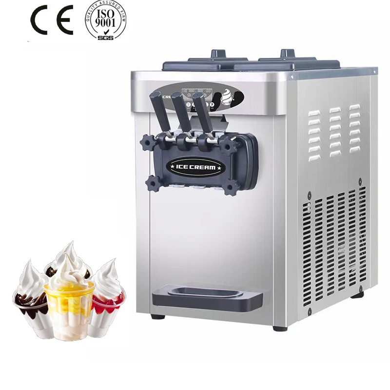 

Коммерческая настольная машина для приготовления мягкого мороженого с тремя вкусами
