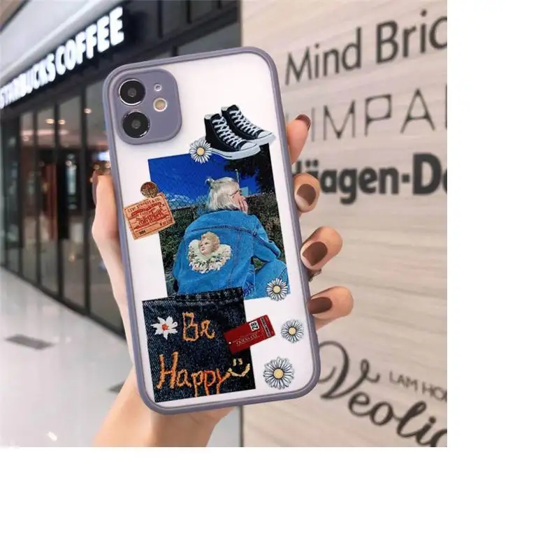 

painting Memo retro art ins Phone Cases Matte transparent For Gray iPhone 12 Mini 11 Pro XR XS Max 7 8 Plus X Back Cover