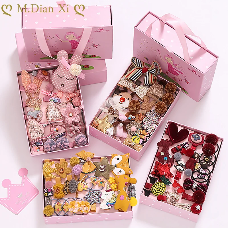 Детская шпилька для волос с милым мультяшным бантом 24 шт. Шпилька набор