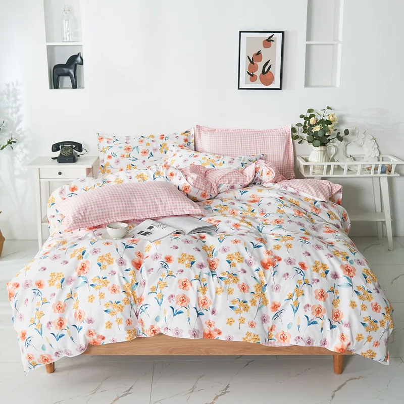 Красочный цветочный Комплект постельного белья из 3 предметов пододеяльник