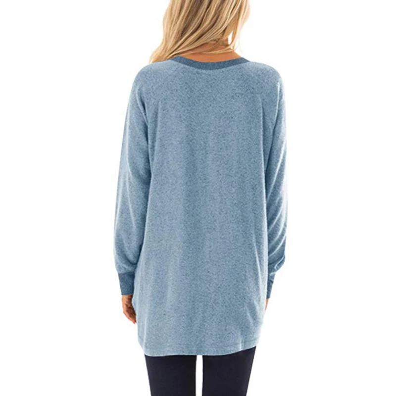 

Autumn Winter Pullover Hoodies Sweatshirt O-Neck Pocket Long Sleeve Loose Fashion Women Sweatshirts 4Colors