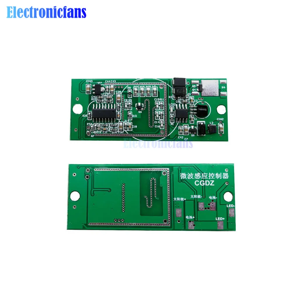 3.7V 7.4V Microwave Radar Human Body Induction Solar Controller Light Circuit Board Adjustable Sensor Module with Remote Control