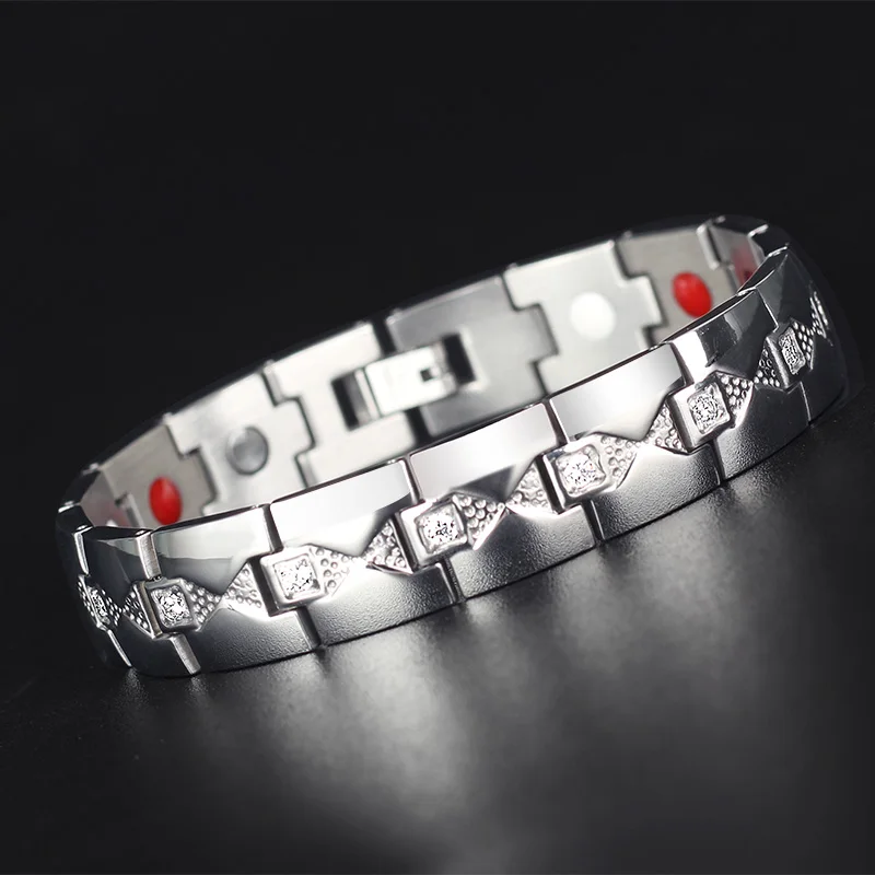 Silver Color Мужской браслет TrustyLan цвета розового золота из нержавеющей стали, мужские Модные ювелирные изделия, магнитные мужские браслеты дружбы с AAA CZ - Окраска металла: Silver Color