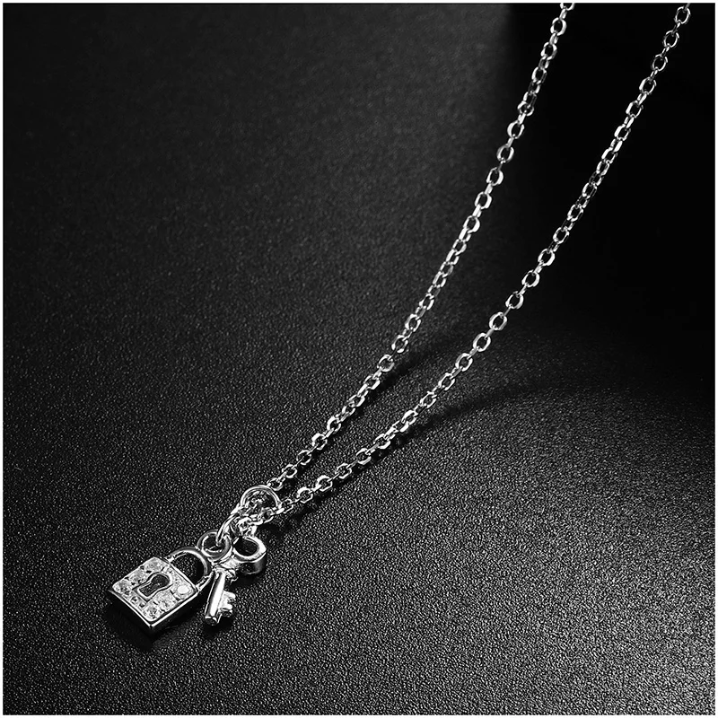 Dorado Key Lock Pendant Necklace Men Chic Gifts 925 Sterling Silver Chain Collar Ras Du Cou Collier Femme Women | Украшения и