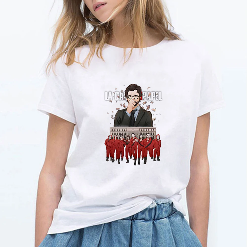 

La Casa De Papel Money Heis T Shirt Women Hip Hop 90s Tshirt Harajuku Femme House of Paper Clothes Top Tee Streetwear T-shirt