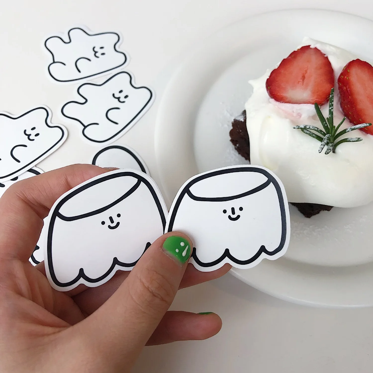 Декоративные наклейки в виде мультяшного пудинга маленького медвежонка каваи