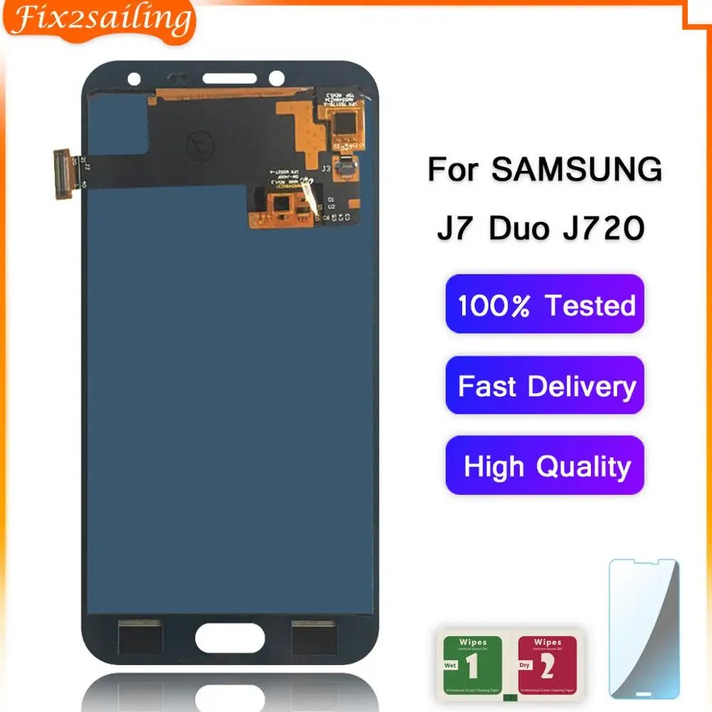 ЖК дисплей для Samsung J7 Duo сенсорный экран в сборе Galaxy 2018 J720 J720F регулируемая