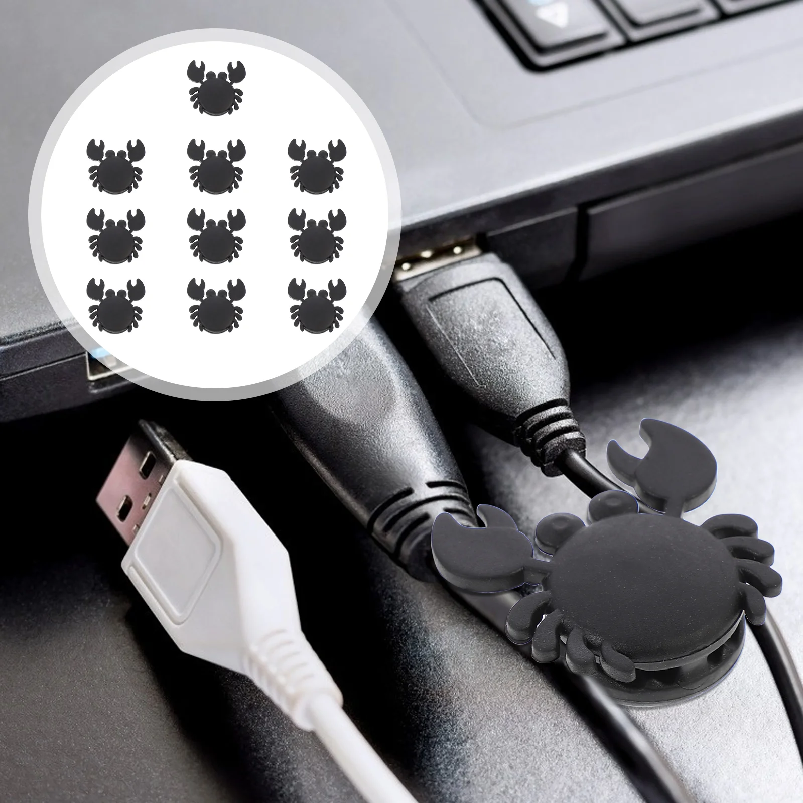 

10pcs Cable Fastener Lovely Crab Modeling Fastener Cord Cable Management Clip