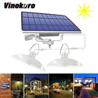 Водонепроницаемый подвесной светильник на солнечной батарее, уличные светодиодный ные лампы для двора с двойной головкой, теплый белыйбелый светильник льник, IP65