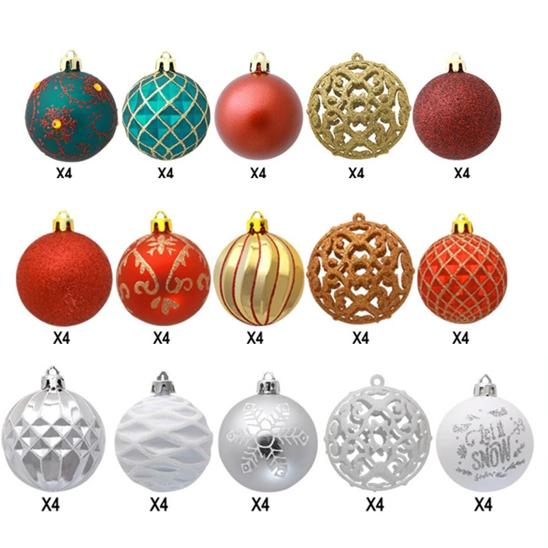 6 см 20 шт Рождественская коробка с шариками упаковка небьющиеся игрушки для