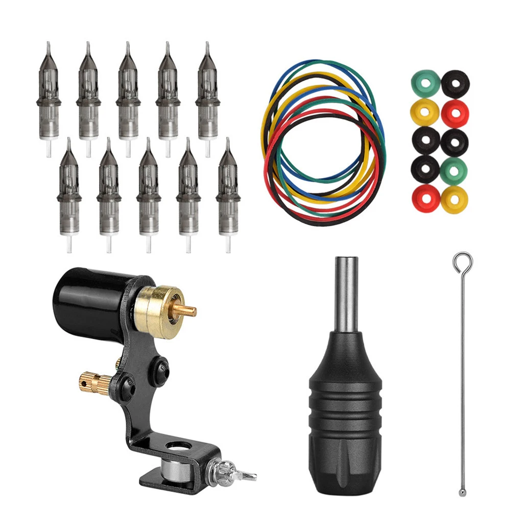 

Advanced Rotary Tattoo Machine Tattooing Grips Cartridges Pen Motor Accessories Set, 33 Count