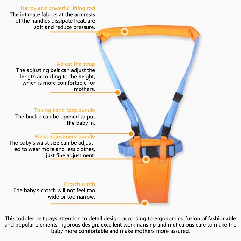 

Baby Activity Accessories Kid Infant Toddler Harness Walk Learning Assistant Walker Jumper Strap Belt Safety Reins Harness