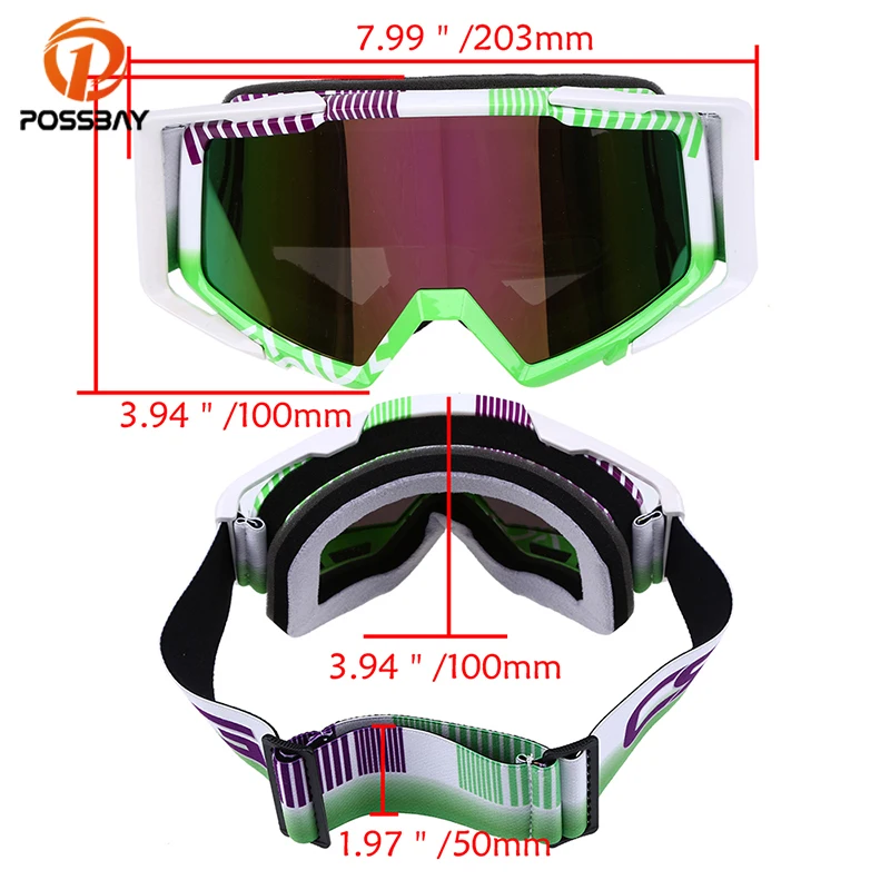 Мотоциклетные очки POSSBAY с защитой от УФ лучей разноцветные для мотоцикла катания