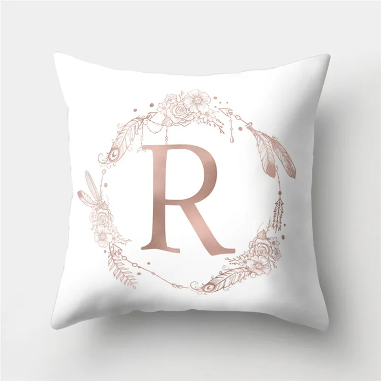 

1 PC 45*45CM Peachskin Pillow Case English Letter "N/R " Letter Printed Fashion Throw Pillows