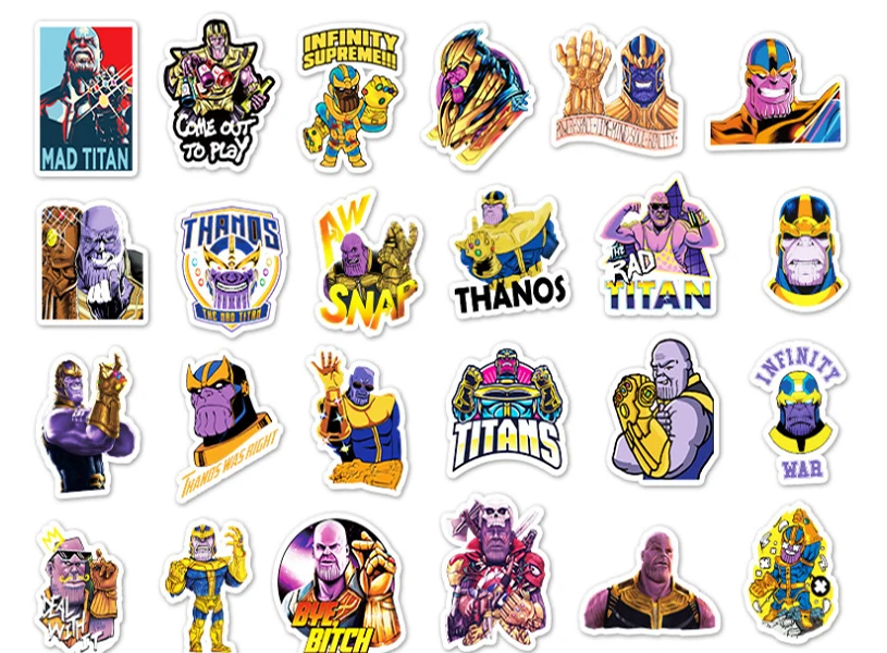 103050pcs thanos stickers luggage school student diary hand ledger motorcycle stationery mobile phone guitar decoration free global shipping