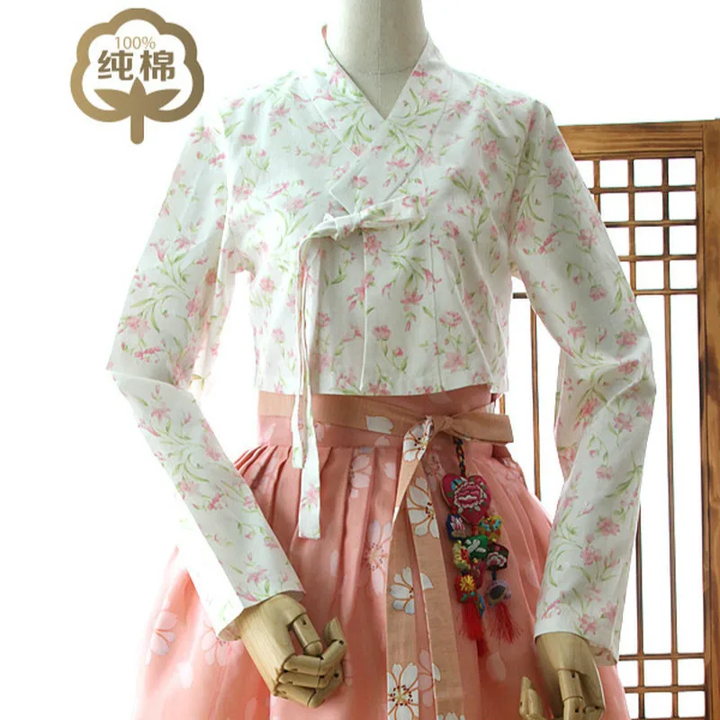 Женское платье ханбок на заказ корейское традиционное с высокой талией и