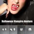 Зубы вампира 4 размера, клыки, зубы, зубы, ужас, искусственные зубы для Хэллоуина, макияж, искусственный костюм, бесплатная вечеринка и событие