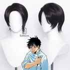 Парик для косплея из аниме джутсу, термостойкие синтетические волосы черного цвета с короткими волосами для косплея