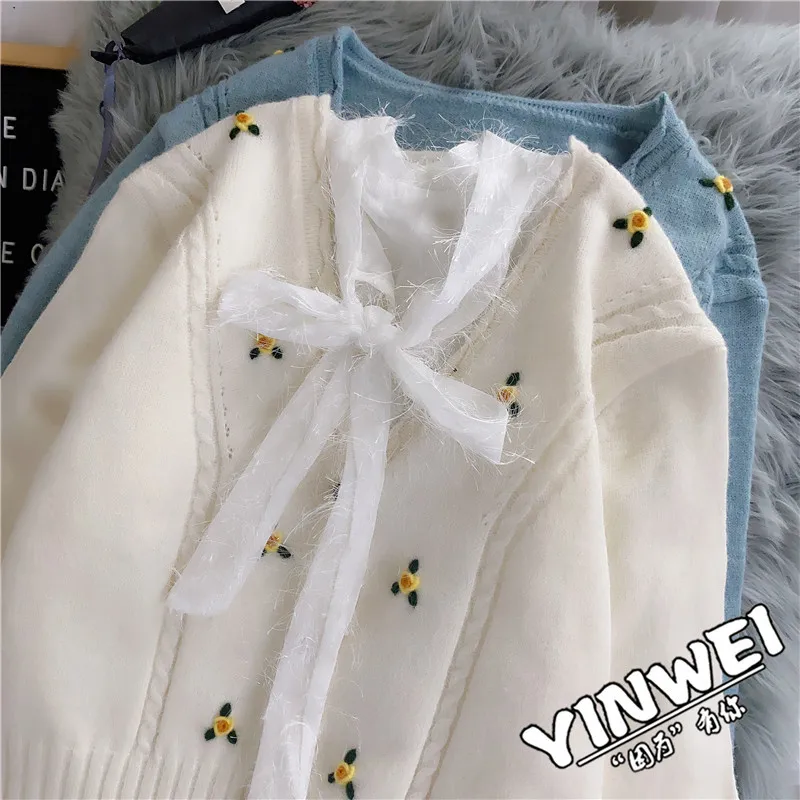 

Cardigan Women Knitted Cardigans Sweater Fashion Autumn 2020 Long Sleeve Loose Coat Casual Button Thick V Neck Solid Female Tops