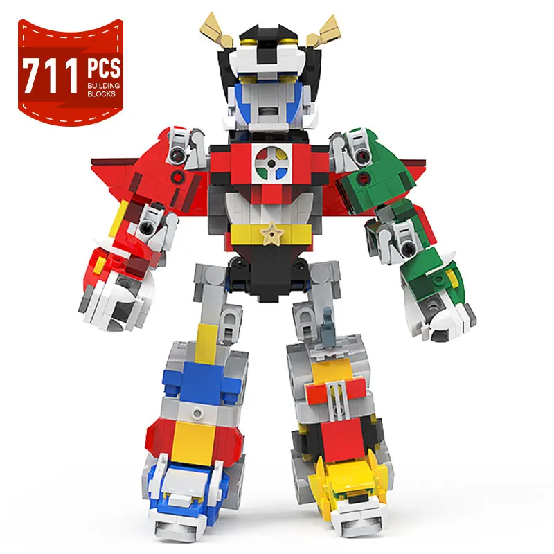 

Аниме фигурки MOC Voltroned, машинка, робот мейча, строительные блоки, Сборная модель-головоломка, кирпичи, детские игрушки, подарки для детей