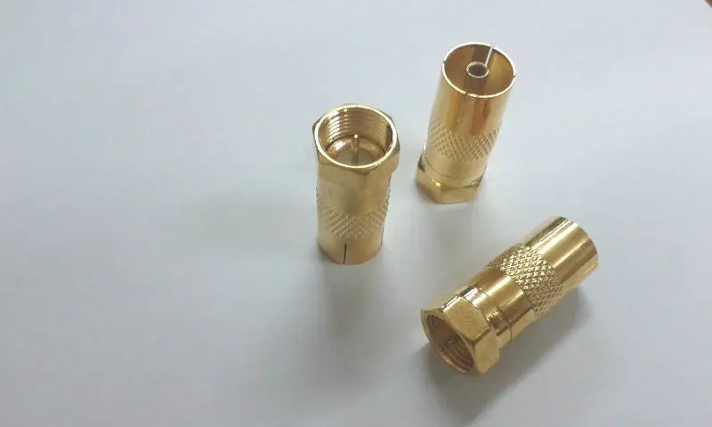 100 шт. позолоченный штекер типа F к гнезду PAL ТВ Антенный кабельный разъем