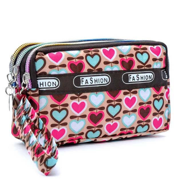 

Fashion Women Wallet Canvas Fabric Zipper Lady Moneybags Floral Dot Coin Purse Clutch Wristlet Handbag Girl Wallets Burse
