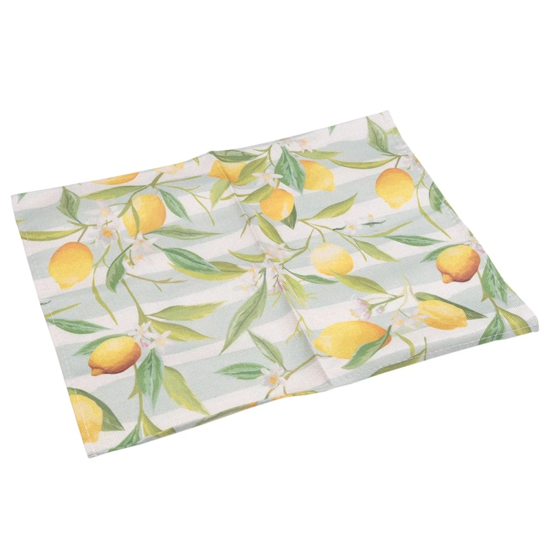Set Of 6 Plant Fruit Lemon Floral Placemats For Dining Table Place Mat In Kitchen Accessories Cup Wine | Дом и сад
