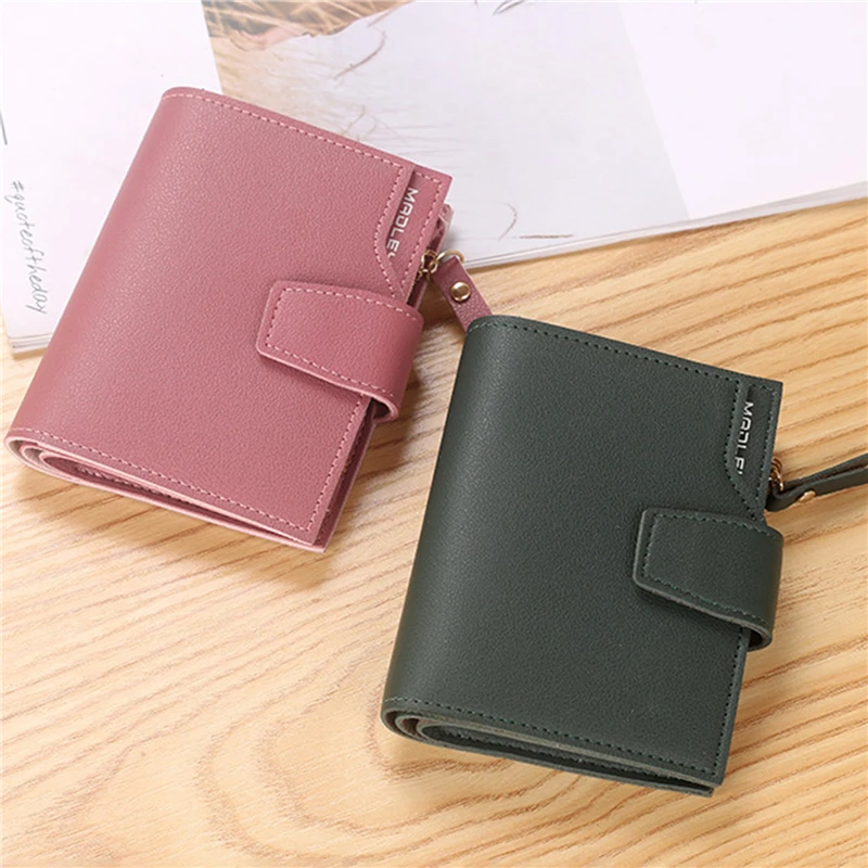 

Fashion Women Wallet Bags Ladies Short Wallet Multi-card Pu Leather Zipper Hasp Female Money Coin Pocket Purse Bolso Mujer